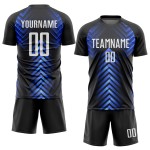 Maillot de football personnalisé à sublimation blanc-noir royal Maillot de football personnalisé à sublimation blanc-noir royal