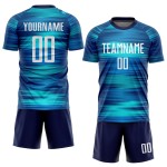 Maillot de football bleu, blanc et noir, léger, personnalisé, sublimation Maillot de football bleu, blanc et noir, léger, personnalisé, sublimation