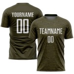 Maillot de football personnalisé avec sublimation Salute Service Olive Blanc Maillot de football personnalisé avec sublimation Salute Service Olive Blanc