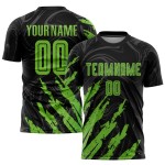 Maillot de football à sublimation noir, vert fluo personnalisé Maillot de football à sublimation noir, vert fluo personnalisé