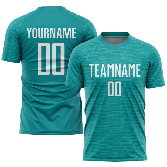 Maillot de football Teal Sublimation Uniforme Blanc Personnalisé Maillot de football Teal Sublimation Uniforme Blanc Personnalisé