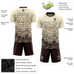 Maillot de football personnalisé marron à sublimation crème Maillot de football personnalisé marron à sublimation crème