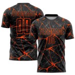 Maillot de football noir et orange personnalisé par sublimation Maillot de football noir et orange personnalisé par sublimation