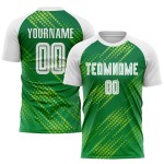 Maillot de football blanc fluo Kelly, uniforme de football personnalisé, vert sublimé Maillot de football blanc fluo Kelly, uniforme de football personnalisé, vert sublimé