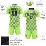 Maillot de football personnalisé vert noir fluo, uniforme de sublimation, troisième Maillot de football personnalisé vert noir fluo, uniforme de sublimation, troisième