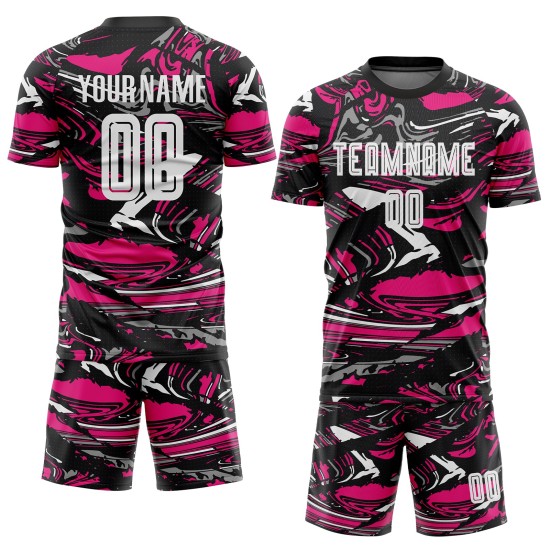Maillot de football rose personnalisé par sublimation
