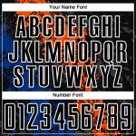 Maillot Orange-Royal Uniforme Splatter Art Soccer Dripping Personnalisé Sublimation Noir