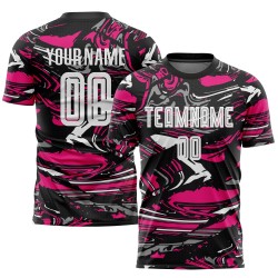 Maillot de football rose personnalisé par sublimation