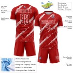 Maillot de football personnalisé blanc rouge par sublimation Maillot de football personnalisé blanc rouge par sublimation