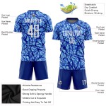 Maillot de football bleu royal personnalisé à sublimation, blanc clair Maillot de football bleu royal personnalisé à sublimation, blanc clair