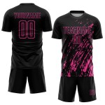 Maillot de football rose et noir personnalisé par sublimation Maillot de football rose et noir personnalisé par sublimation