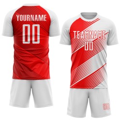 Maillot de football sublimé blanc et rouge personnalisé